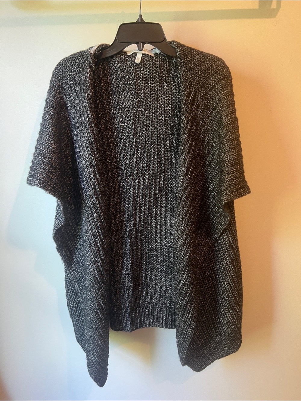 Victoria's Secret Charcoal Open-Front Knit Poncho